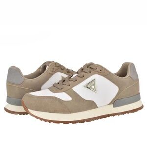 New Guess Men's ASTELI Sneaker Size 8.5 Taupe/Cream Multi 240 GMASTELI TAUPE
